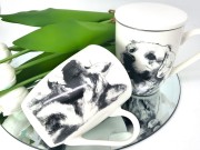 KUBEK PORCELANOWY Z ZAPARZACZEM - LABRADOR