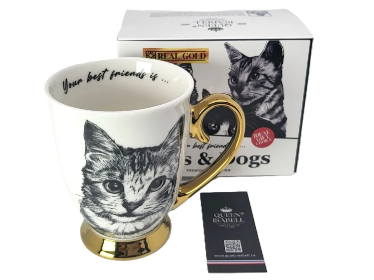 KUBEK PORCELANOWY - KOT AMERYKAŃSKI