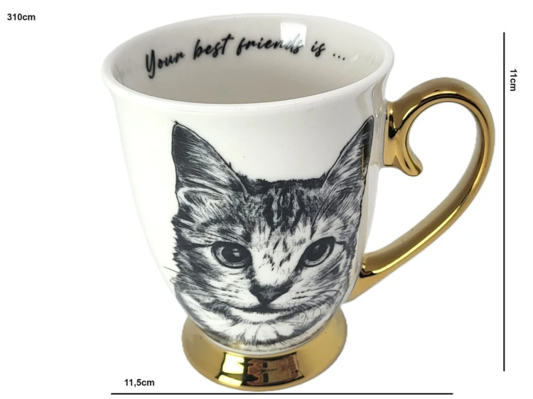 KUBEK PORCELANOWY - KOT AMERYKAŃSKI
