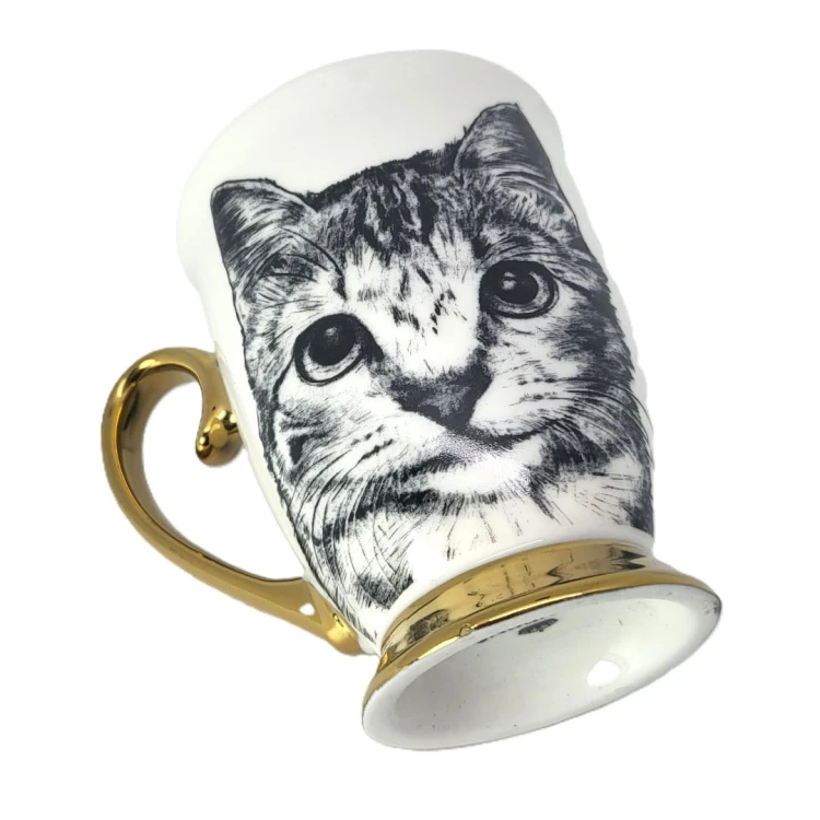 KUBEK PORCELANOWY - KOT AMERYKAŃSKI