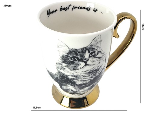 KUBEK PORCELANOWY KOT SYBERYJSKI