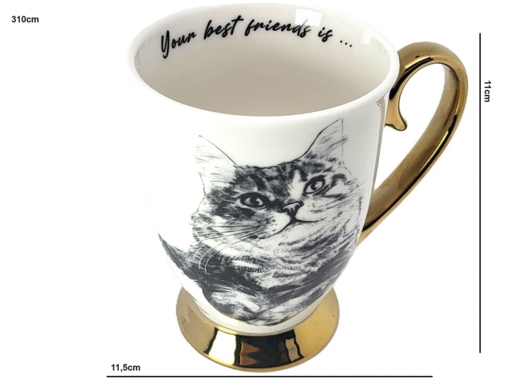 KUBEK PORCELANOWY KOT SYBERYJSKI