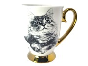 KUBEK PORCELANOWY KOT SYBERYJSKI