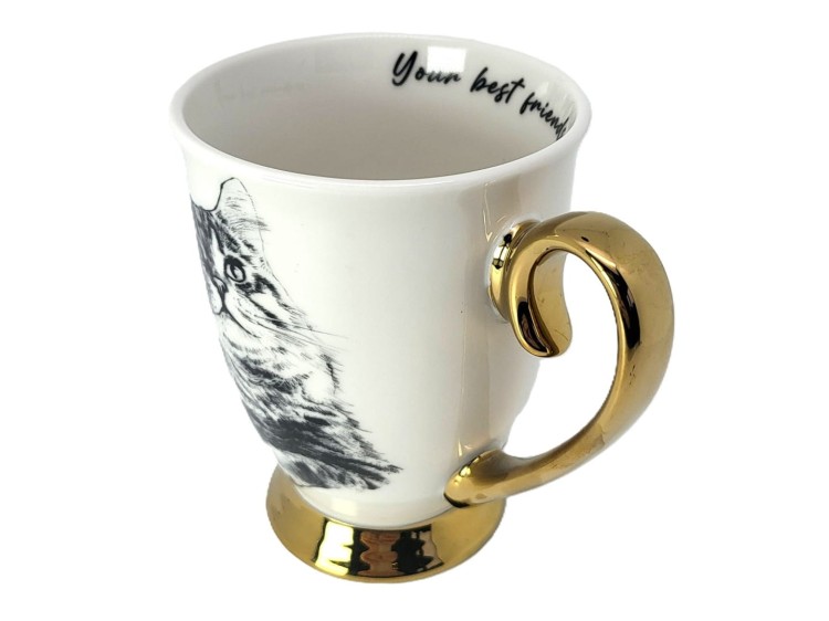 KUBEK PORCELANOWY KOT SYBERYJSKI