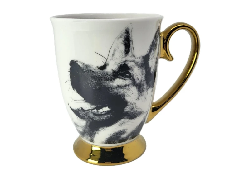 KUBEK PORCELANOWY - OWCZAREK NIEMIECKI