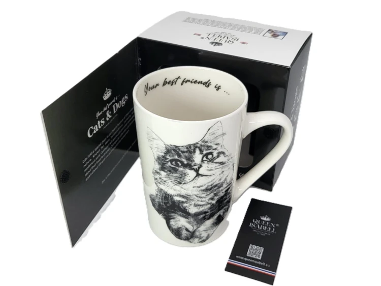 KUBEK PORCELANOWY KOT SYBERYJSKI
