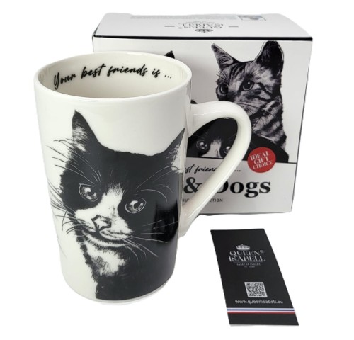 KUBEK PORCELANOWY KOT EUROPEJSKI