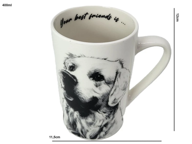 KUBEK PORCELANOWY LABRADOR