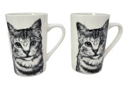 KUBEK PORCELANOWY KOT AMERYKAŃSKI - KPL 2SZT
