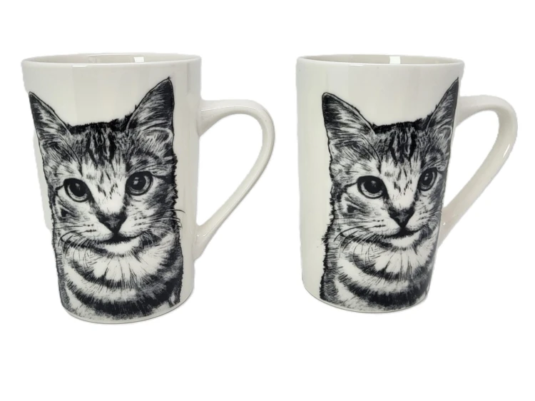 KUBEK PORCELANOWY KOT AMERYKAŃSKI - KPL 2SZT