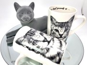 KUBEK PORCELANOWY KOT AMERYKAŃSKI - KPL 2SZT