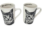 KUBEK PORCELANOWY KOT AMERYKAŃSKI - KPL 2SZT