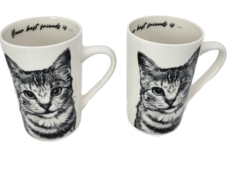 KUBEK PORCELANOWY KOT AMERYKAŃSKI - KPL 2SZT