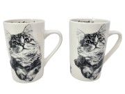 KUBEK PORCELANOWY KOT SYBERYJSKI - KPL. 2 SZT