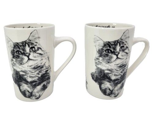 KUBEK PORCELANOWY KOT SYBERYJSKI - KPL. 2 SZT