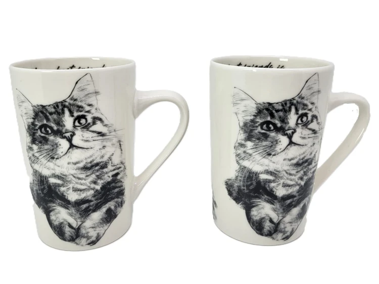 KUBEK PORCELANOWY KOT SYBERYJSKI - KPL. 2 SZT