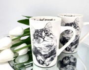 KUBEK PORCELANOWY KOT SYBERYJSKI - KPL. 2 SZT