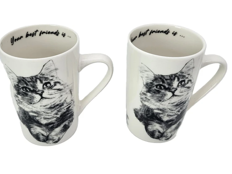 KUBEK PORCELANOWY KOT SYBERYJSKI - KPL. 2 SZT