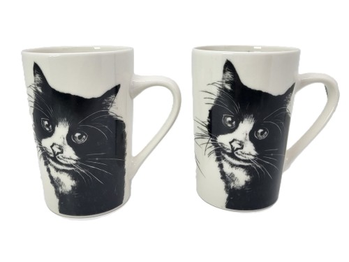 KUBEK PORCELANOWY KOT EUROPEJSKI - KPL 2SZT