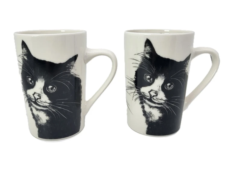 KUBEK PORCELANOWY KOT EUROPEJSKI - KPL 2SZT
