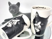 KUBEK PORCELANOWY KOT EUROPEJSKI - KPL 2SZT