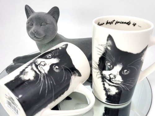 KUBEK PORCELANOWY KOT EUROPEJSKI - KPL 2SZT