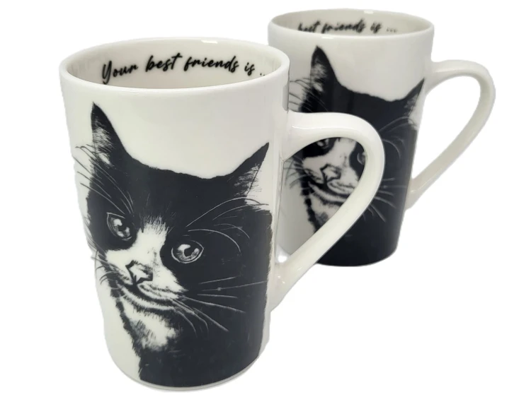 KUBEK PORCELANOWY KOT EUROPEJSKI - KPL 2SZT