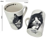 KUBEK PORCELANOWY KOT EUROPEJSKI - KPL 2SZT
