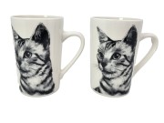KUBEK PORCELANOWY KOT Sokoke - KPL 2SZT