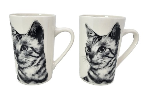 KUBEK PORCELANOWY KOT Sokoke - KPL 2SZT