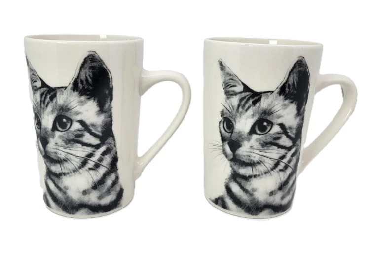 KUBEK PORCELANOWY KOT Sokoke - KPL 2SZT