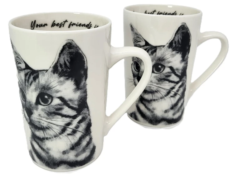 KUBEK PORCELANOWY KOT Sokoke - KPL 2SZT