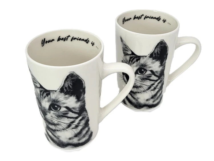KUBEK PORCELANOWY KOT Sokoke - KPL 2SZT