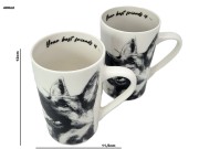 KUBEK PORCELANOWY OWCZAREK NIEMIECKI - KPL. 2 SZT