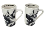 KUBEK PORCELANOWY OWCZAREK NIEMIECKI - KPL. 2 SZT