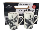 KUBEK PORCELANOWY OWCZAREK NIEMIECKI - KPL. 2 SZT