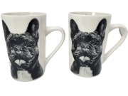 KUBEK PORCELANOWY BULDOG FRANCUSKI- KPL. 2 SZT