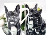 KUBEK PORCELANOWY BULDOG FRANCUSKI- KPL. 2 SZT