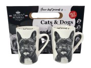 KUBEK PORCELANOWY BULDOG FRANCUSKI- KPL. 2 SZT