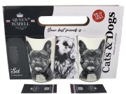 KUBEK PORCELANOWY BULDOG FRANCUSKI- KPL. 2 SZT