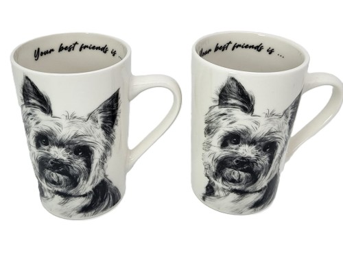 KUBEK PORCELANOWY Yorkshire Terier - KPL. 2 SZT