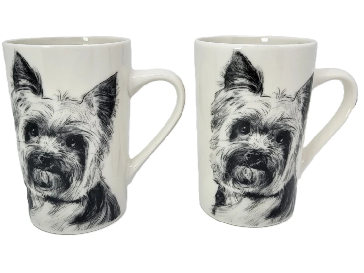 KUBEK PORCELANOWY Yorkshire Terier - KPL. 2 SZT