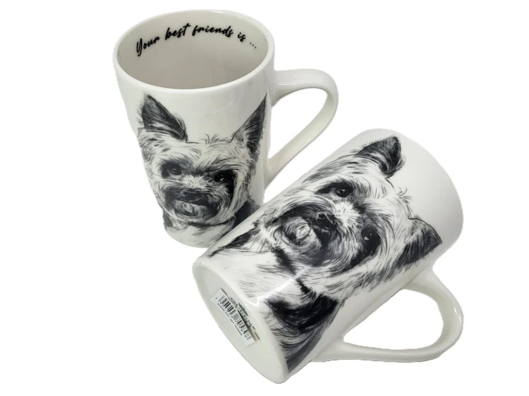 KUBEK PORCELANOWY Yorkshire Terier - KPL. 2 SZT