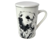 KUBEK PORCALANOWY Z ZAPARZACZEM - LABRADOR