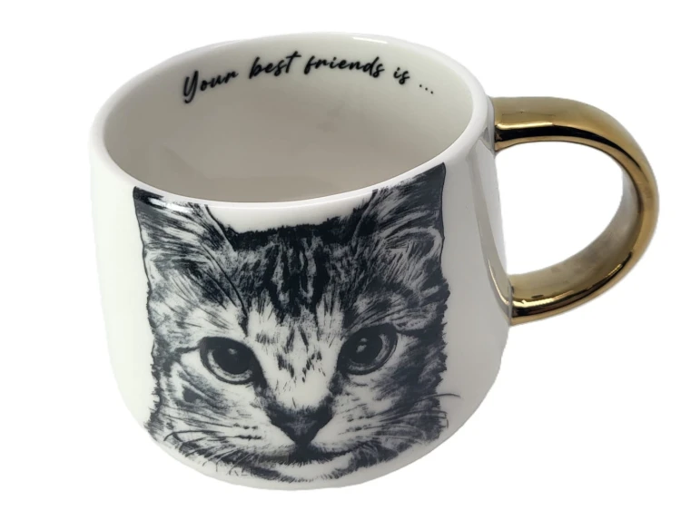 KUBEK PORCELANOWY  KOT AMERYKAŃSKI
