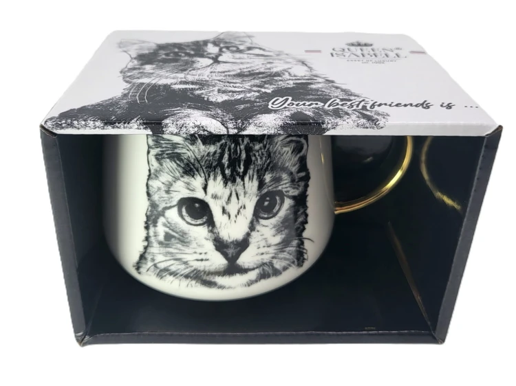 KUBEK PORCELANOWY  KOT AMERYKAŃSKI