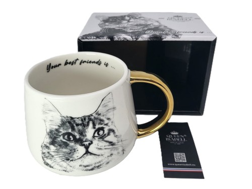 KUBEK PORCELANOWY KOT SYBERYJSKI