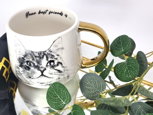 KUBEK PORCELANOWY KOT SYBERYJSKI