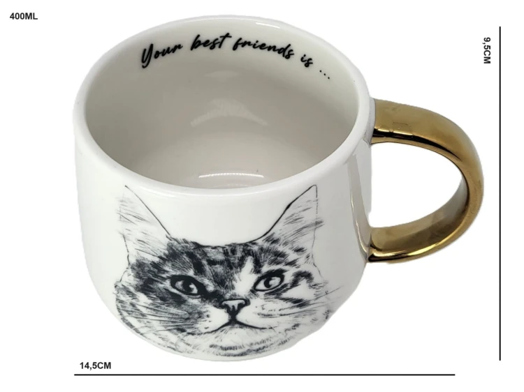 KUBEK PORCELANOWY KOT SYBERYJSKI