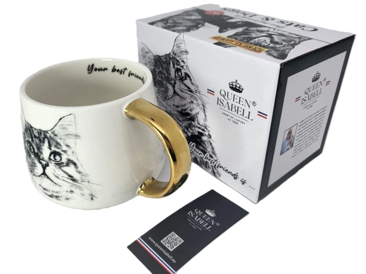 KUBEK PORCELANOWY KOT SYBERYJSKI